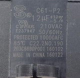 C61-P2 Capacitor 12uF 210VAC 50/60Hz 10000AFC C22.2NO.190 85 C